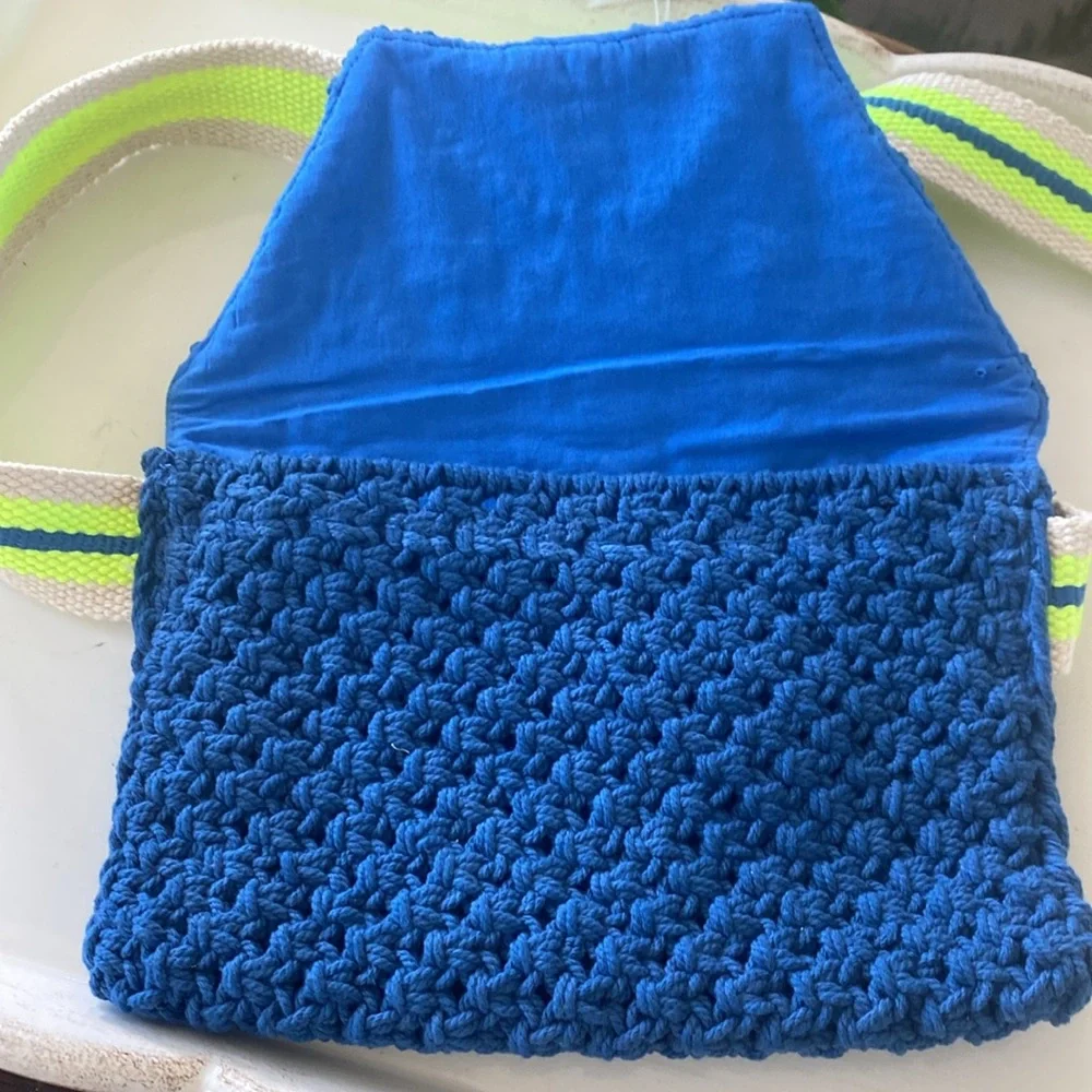 NEW O’Neill Joni Blue Crochet Fanny Pack Travel Waist Bag - Picture 7 of 11